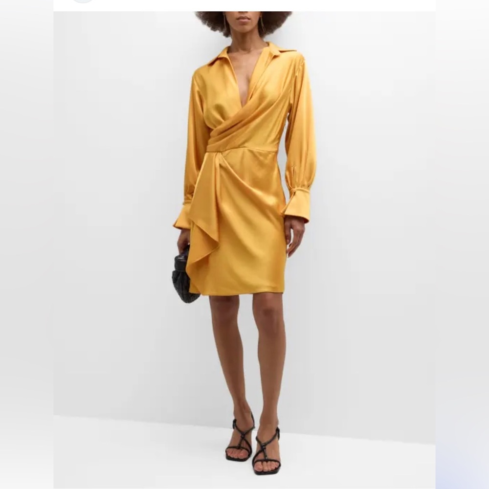 Simkhai Talit Draped-Front Satin Mini Dress